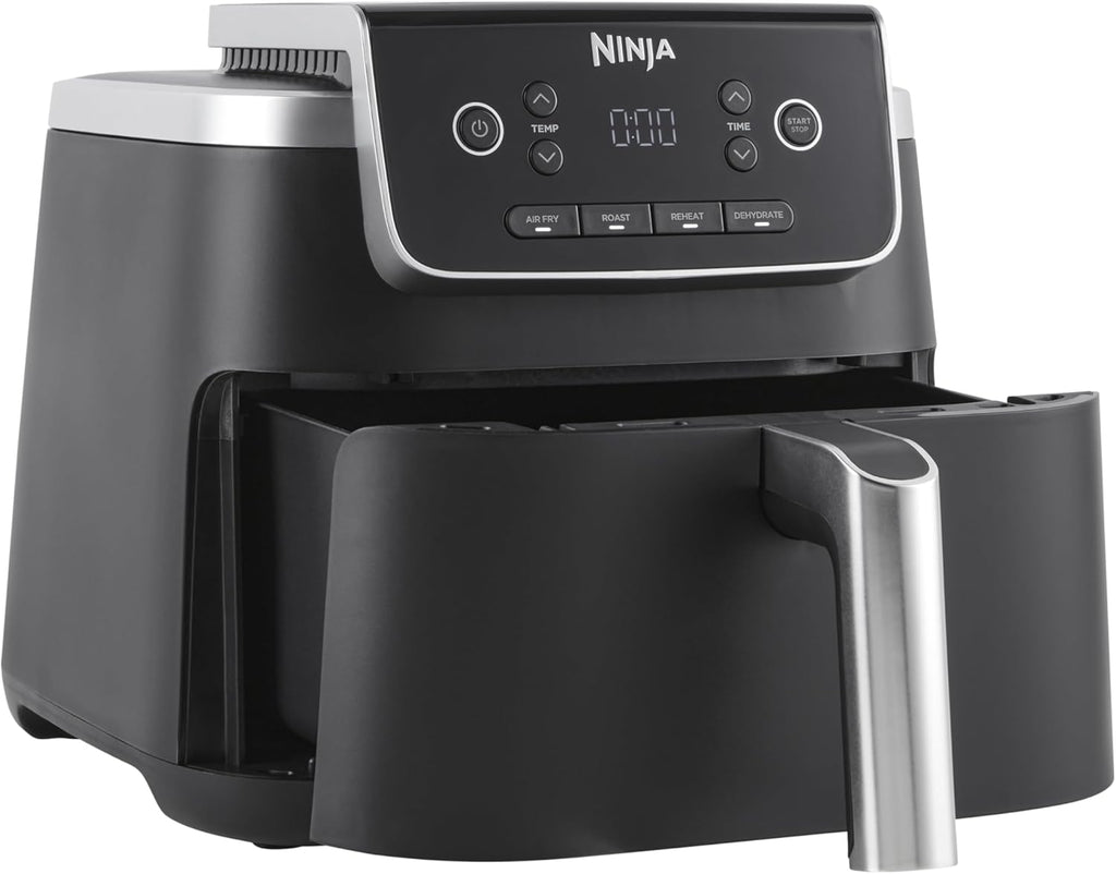 Ninja PRO 4.7L Friteuse à air 4 en 1, tiroir simple, friture à l'air, cuisson rôtie, chauffage, séchage, composants antiadhésifs lavables au lave-vaisselle, noir, AF140EU