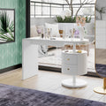 Vicco Coiffeuse Lara, Blanc Haute Brillance, 120 cm avec 2 tiroirs