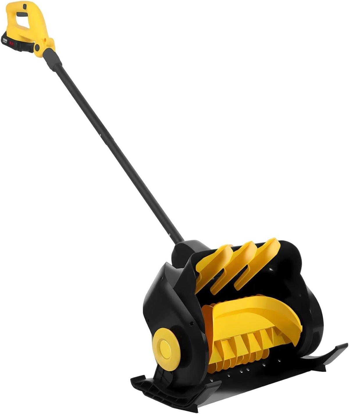Pelle Neige Motorisée Pelle Neige Légère 21V, 16 Pouces, Plaque D’éjection Réglable, Outil Déneigement Hiver pour Garage, Maison Et Trottoir(Battery x2)