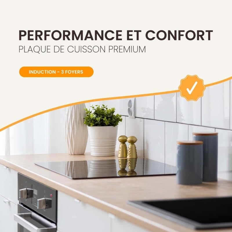 BELDEKO Plaque de cuisson encastrable à induction - 3 foyers, 6200 W avec minuteur intégré