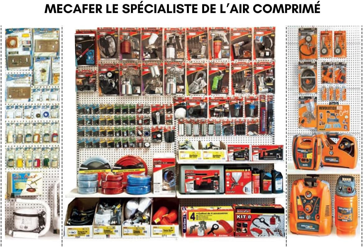 Mecafer 425543 Compresseur Silencieux 50L/1,3 HP/8 bar Blanc