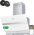Ciarra ASW6736N Hotte Inclinée 60cm A+++ 650 m3/h - Commande Tactile et Wi-Fi - 4 Vitesses et Boost - Filtre à Charbon CBCF003 Inclus - Blanche