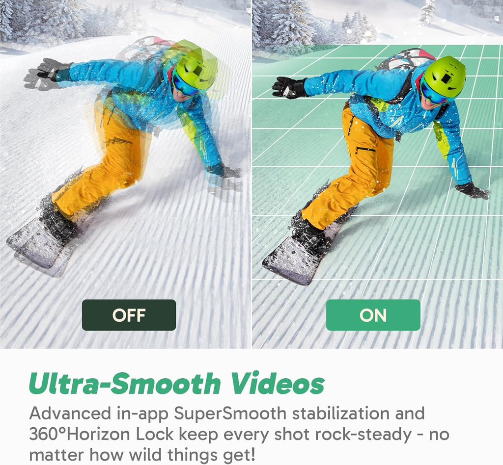 AKASO 360 Aventure Neige Combo - Action Camera Sport à 360° avec Carte Mémoire 128 Go, 5.7K 72MP Photo 360 Vidéo, Stabilisation SuperSmooth, Perche à Selfie Invisible, Horizon 360° Lock, Suivi par IA