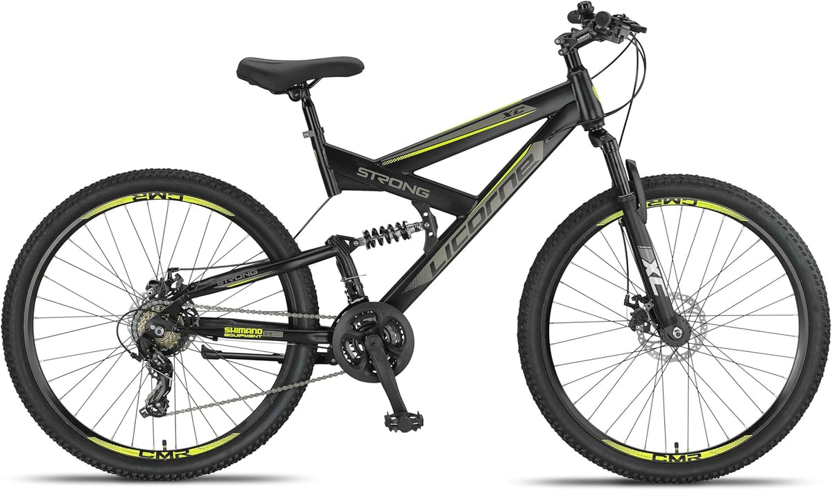 Licorne Bike Strong 2D Vélo Tout Terrain de qualité supérieure 27,5" pour garçon Fille Femme et Homme avec Frein à Disque Avant et arrière 21 Vitesses dérailleur Suspension complète"