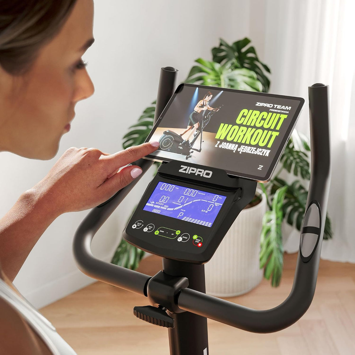 ZIPRO RAVE Vélo d'Appartement - 32 Niveaux de Résistance, Capteur de Fréquence Cardiaque, 11 Programmes d'Entraînement, Siège et Guidon Réglables, Connectivité Bluetooth, Idéal pour Cardio et Fitness