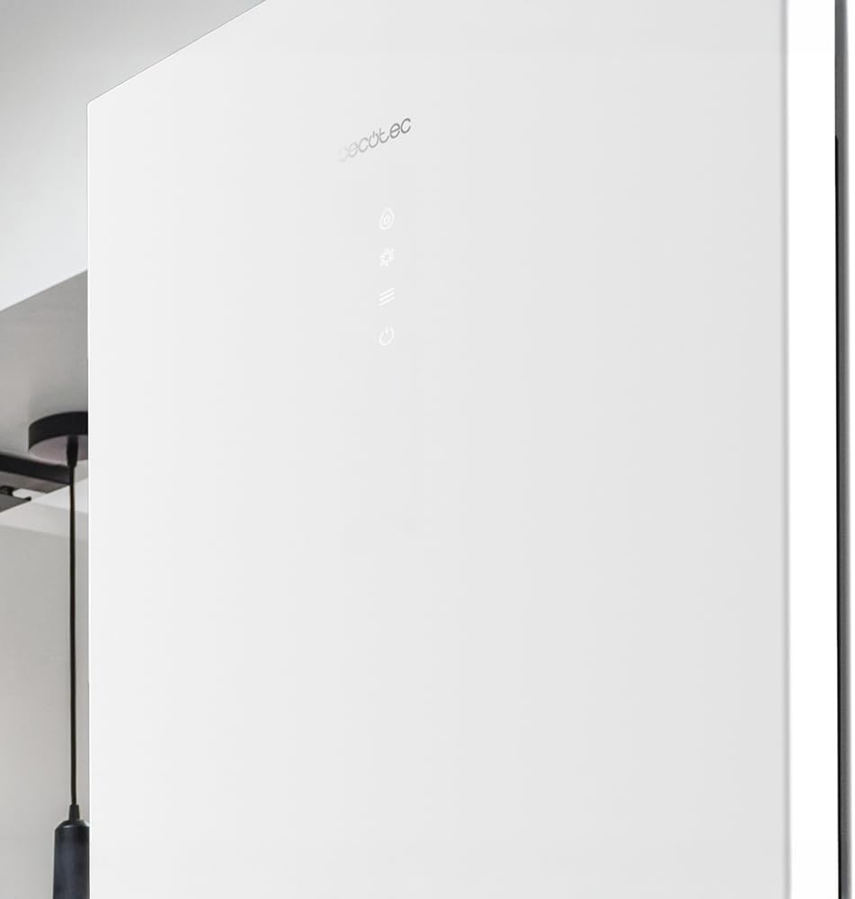 Cecotec Réfrigérateur combiné Bolero CoolMarket Combi 356 White Glass E. 356L, Total No Frost, Multi Airflow, Mode Vacances, Humidity Box, porte réversible, alarme de porte.