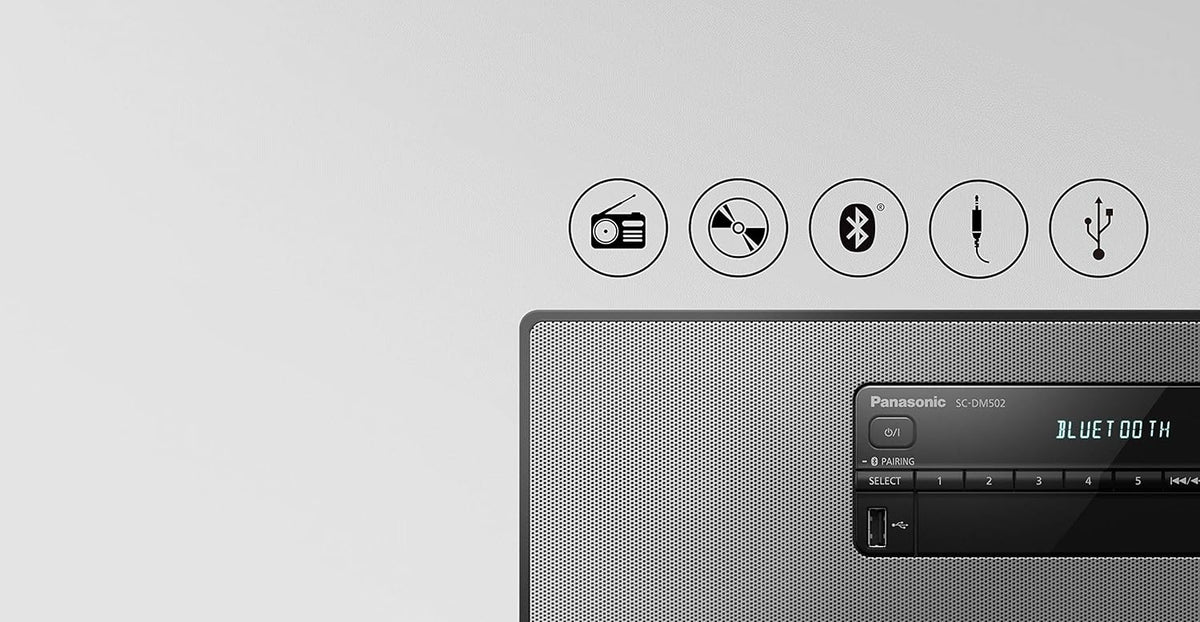 Panasonic SC-DM502-K Système stéréo Haut de Gamme avec Connexion Dab+ et Bluetooth, Noir