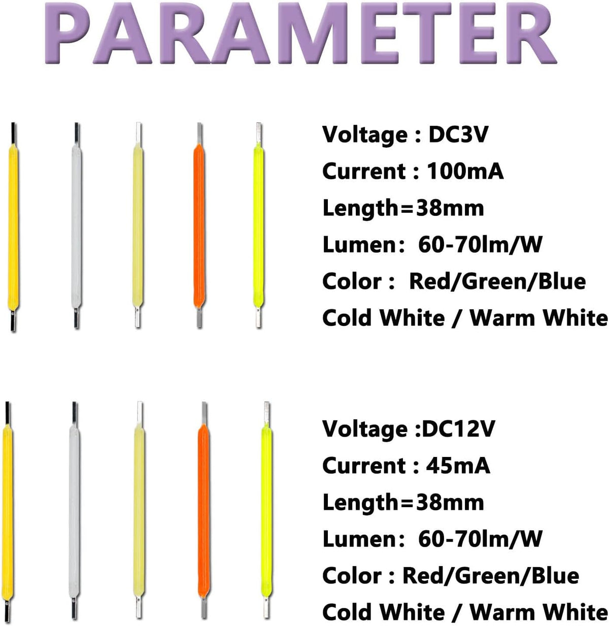 Lot de 240 ampoules Edison - Kit de réparation de puces LED avec diodes rouge, bleu, blanc chaud et blanc froid pour lampes à incandescence