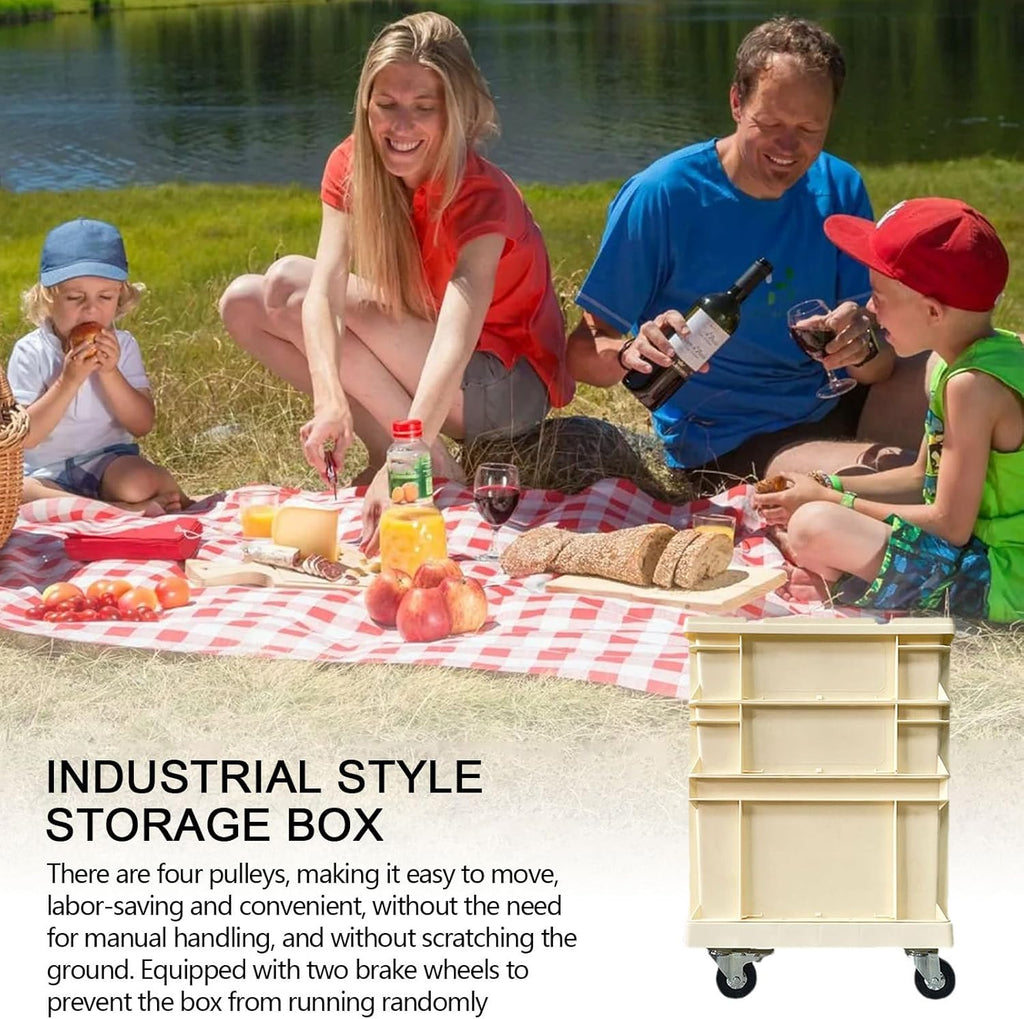 Panier avec roulettes pour rangement | Conteneurs résistants à grande capacité - Paniers organisateurs avec couvercles et roues, pour maison, bureau, extérieur, camping, garage, grenier, emballage