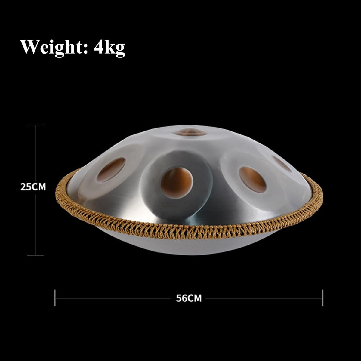 Handpan 440Hz/432Hz Meditation Instrument D Minor Tambour à Main Professionnel Cadeau Handpan Drum en Acier Avec Sac de Transport and Trépied (Color : 10 notes, Size : 440Hz)