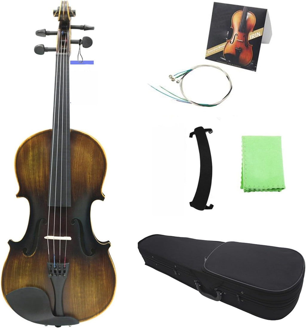 Violon En Bois Massif 4/4 Pour Débutant Et Adulte Instrument De Pratique De Jeu Mat