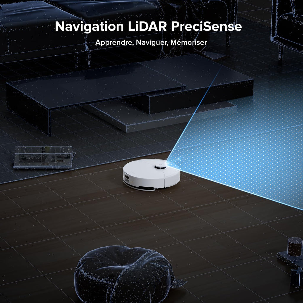 roborock Q10 S5 Set Robot Aspirateur Laveur, 10000 Pa Aspiration, Double Anti-emmêlement, Système VibraRise 2.0, Levage des Serpillères de 8 mm, Navigation PreciSense LiDAR, Évitement d'obstacles, APP