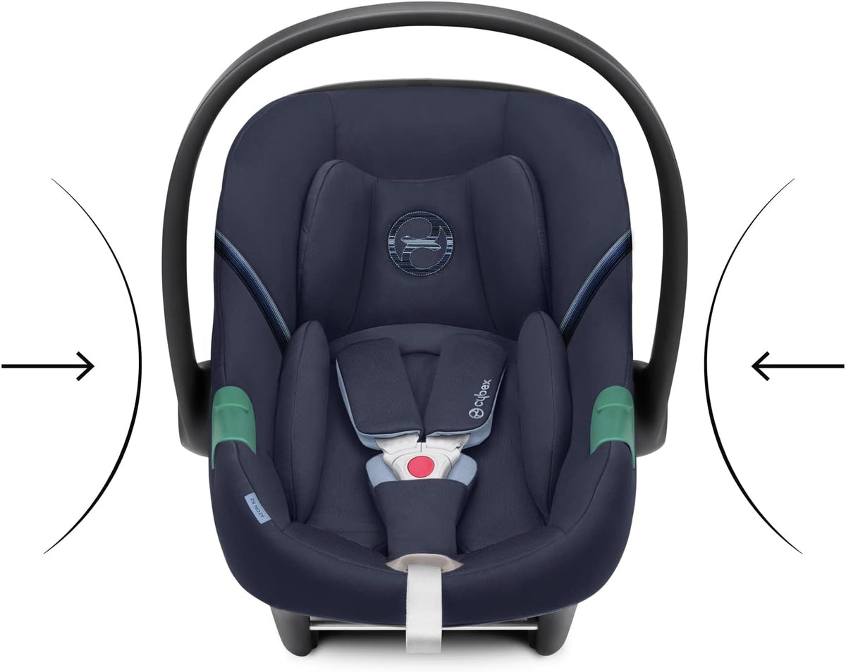 CYBEX Gold Coque Aton S2 i-Size, De la naissance à environ 24 mois, Max. 13 kg, Coussin Réducteur pour Nouveau-né inclus, Compatible SensorSafe, Ocean Blue
