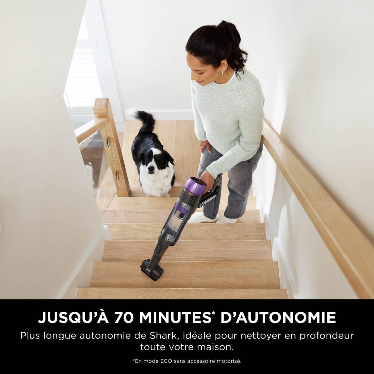 Shark aspirateur sans fil PowerDetect Clean et Empty, DuoClean Detect, Reverse Clean, base auto-vidante 2 l, Anti-Hair Wrap Plus, autonomie 70 min, léger, animaux ou multisurface, Gris IP3251EUT
