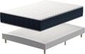 TEENO Mémoire Ensemble Composè, Matelas en Mousse 140x190x32 cm+Sommier tapissier volige,9 Pieds Inclus,Ensemble Matelas et sommier