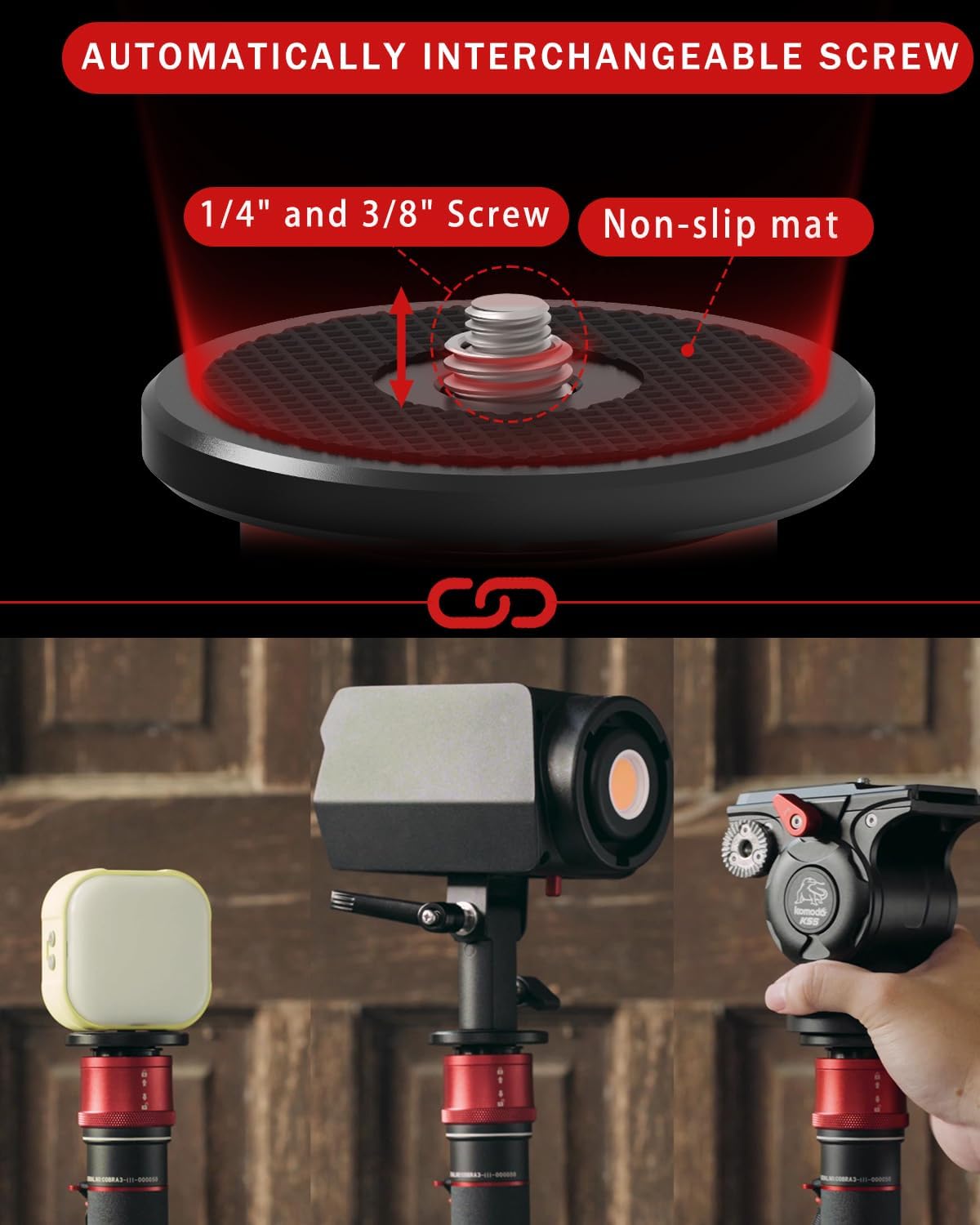 IFOOTAGE Monopode avec pied Cobra 3 C180F-P, Monopode pour appareil photo 181cm/71", Fibre de carbone, Charge maximale 8 kg/17,64 lbs