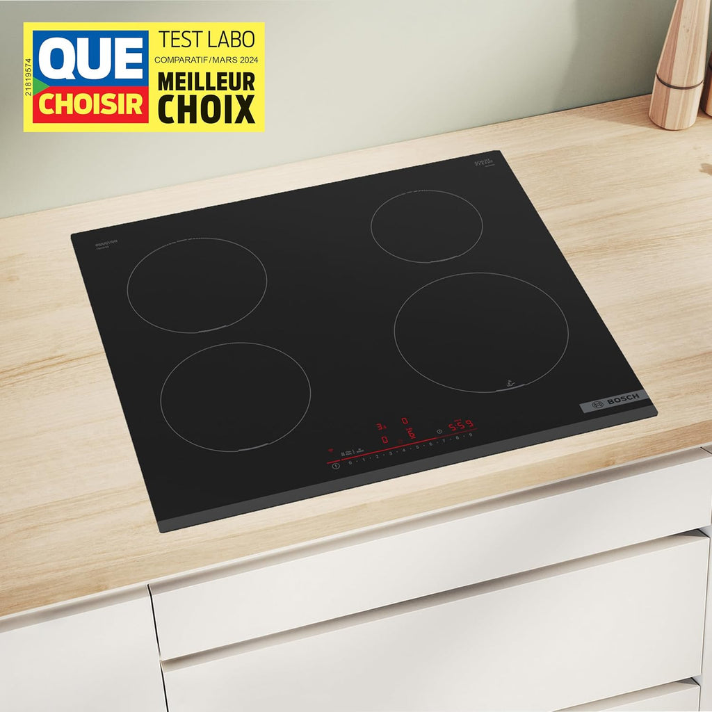 Bosch PIJ631HB1E, Plaque de cuisson induction, Série 6, 3 foyers, 60 cm, Noir