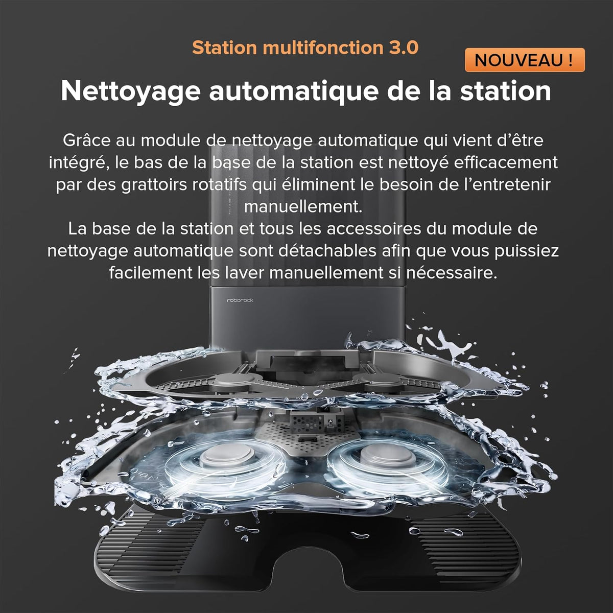 roborock Qrevo Master Set Aspirateur Robot avec FlexiArm Brosse & Serpillière pour Couverture des Coins, Aspirateur Laveur avec Deux Serpillière & Brosse DuoRoller Soutien 10000Pa, Détecter de Saleté