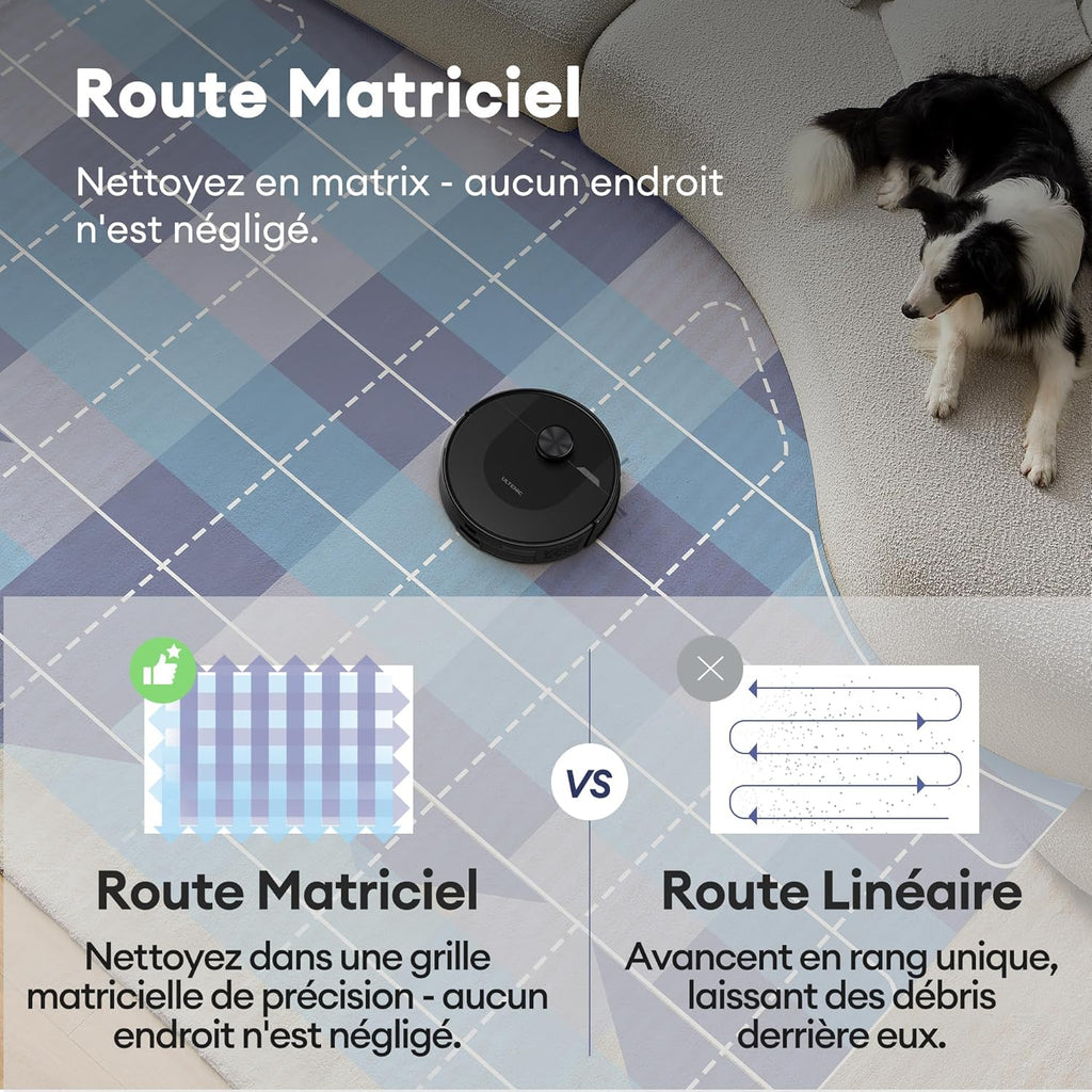 Ultenic D10 - Aspirateur Robot 5000Pa - Robot Aspirateur 150min d‘Autonomie - Connecté Alexa/APP/IFTTT - Ultra Mince Silencieux