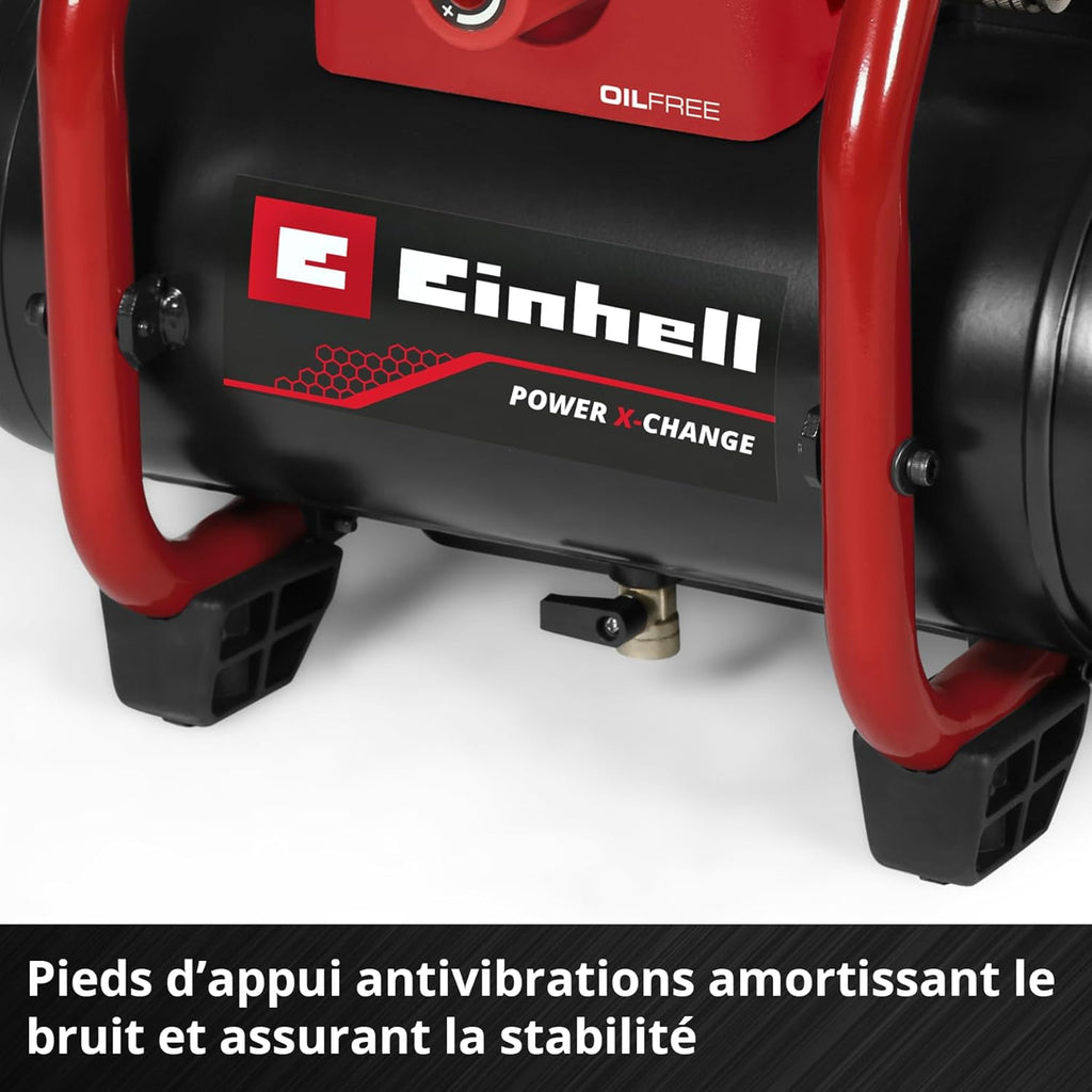 Einhell Compresseur sans fil TE-AC 36/150 Li OF-Solo Power X-Change (36 V, 8 bar max, cuve de 6 L, capacité de pompage de 150 L/minute) Livré sans batterie ni chargeur