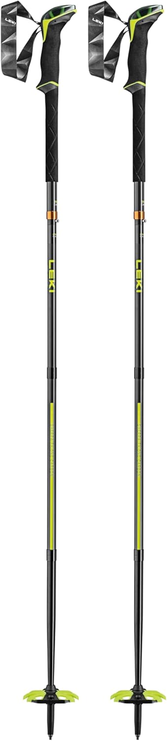 LEKI Sherpa FX.One Bâtons en Carbone Naturel et Blanc néonyel 140 cm