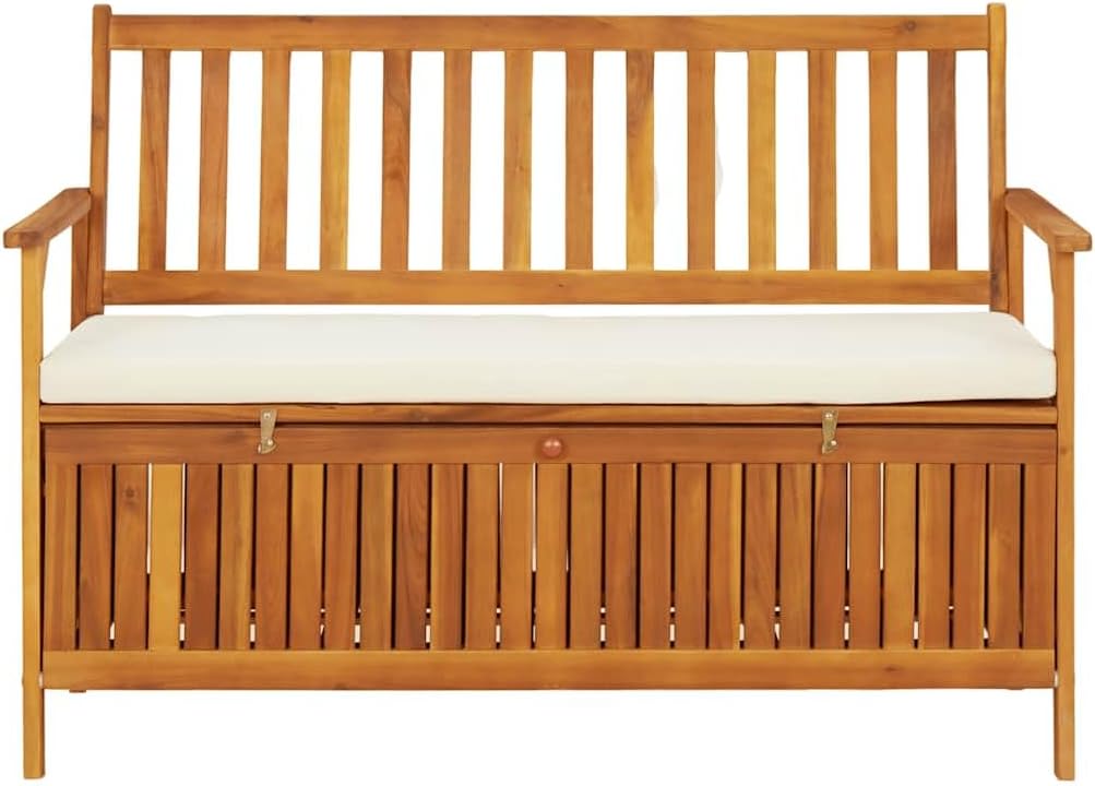 vidaXL Banc de Rangement de Jardin Siège Coffre Stockage Bois d'Acacia Massif