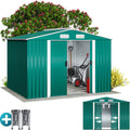 GARDEBRUK Abri de Jardin métal XXL 5m² Fondation 260x205x180cm Porte coulissante Vert cabane de Jardin cabanon Rangement Outils 9m³