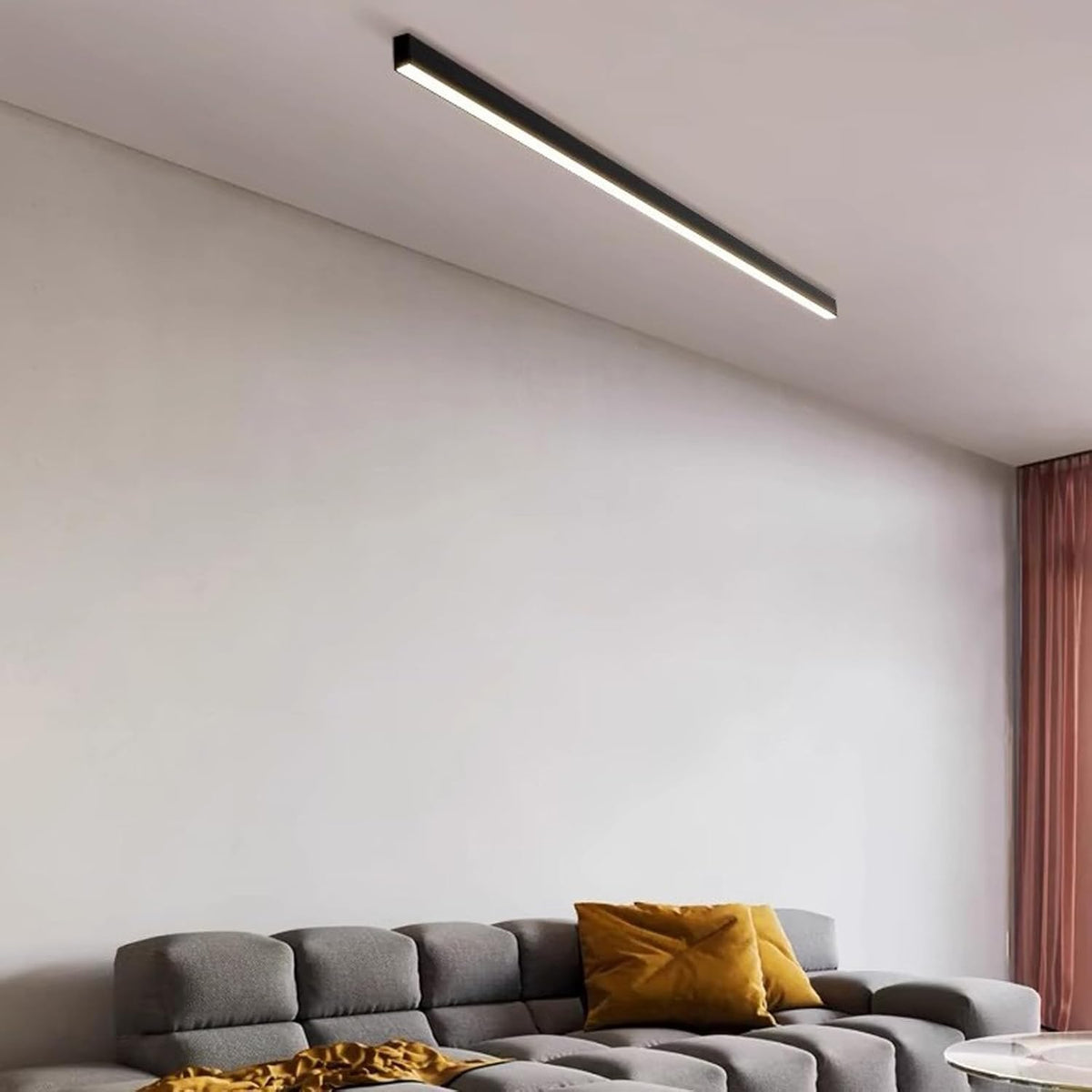 TZSMUM Plafonnier LED Luminaire Intérieur 2700K/4500K/6500K Moderne Très Mince Lampe de Plafond Longue Aluminium Luminaire Plafonnier pour Chambre à Coucher Salon Couloir Lumière Neutre,200cm