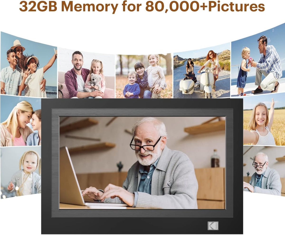 Cadre Photo numérique WiFi HD 1920 x 1080 Kodak Touch Cadre Photo électronique Intelligent 11,6" avec mémoire de 32 Go