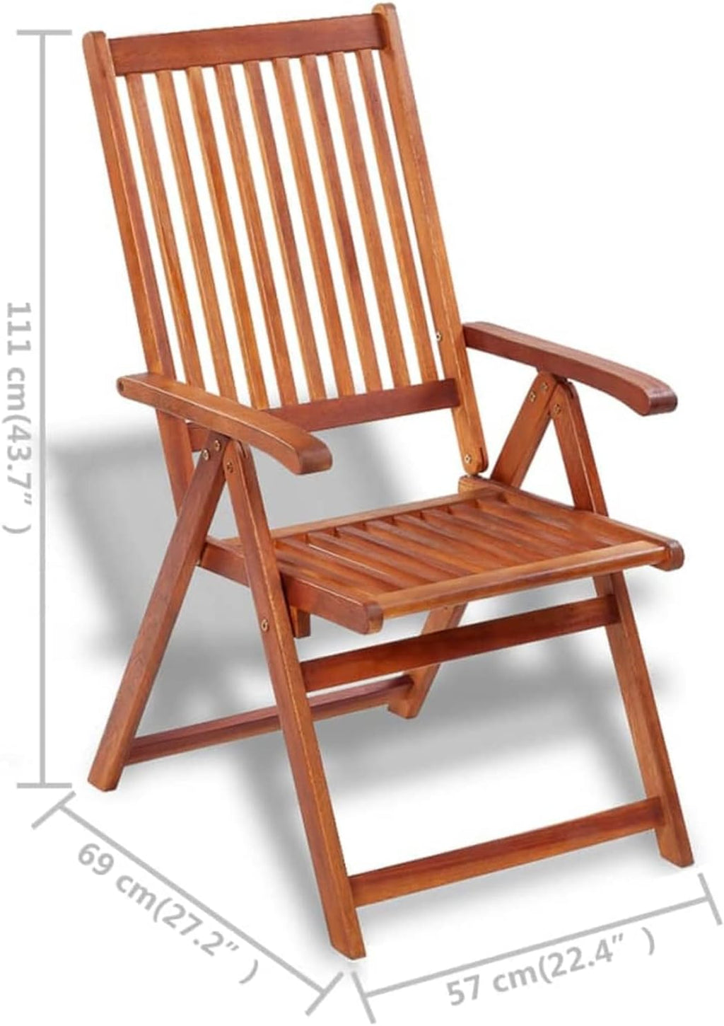 ZEYUAN Chaises Pliables de Jardin 2 pcs Bois Solide d'acacia Marron,Table De Jardin,Chaise Jardin Plastique,Chaise De Jardin Aluminium,