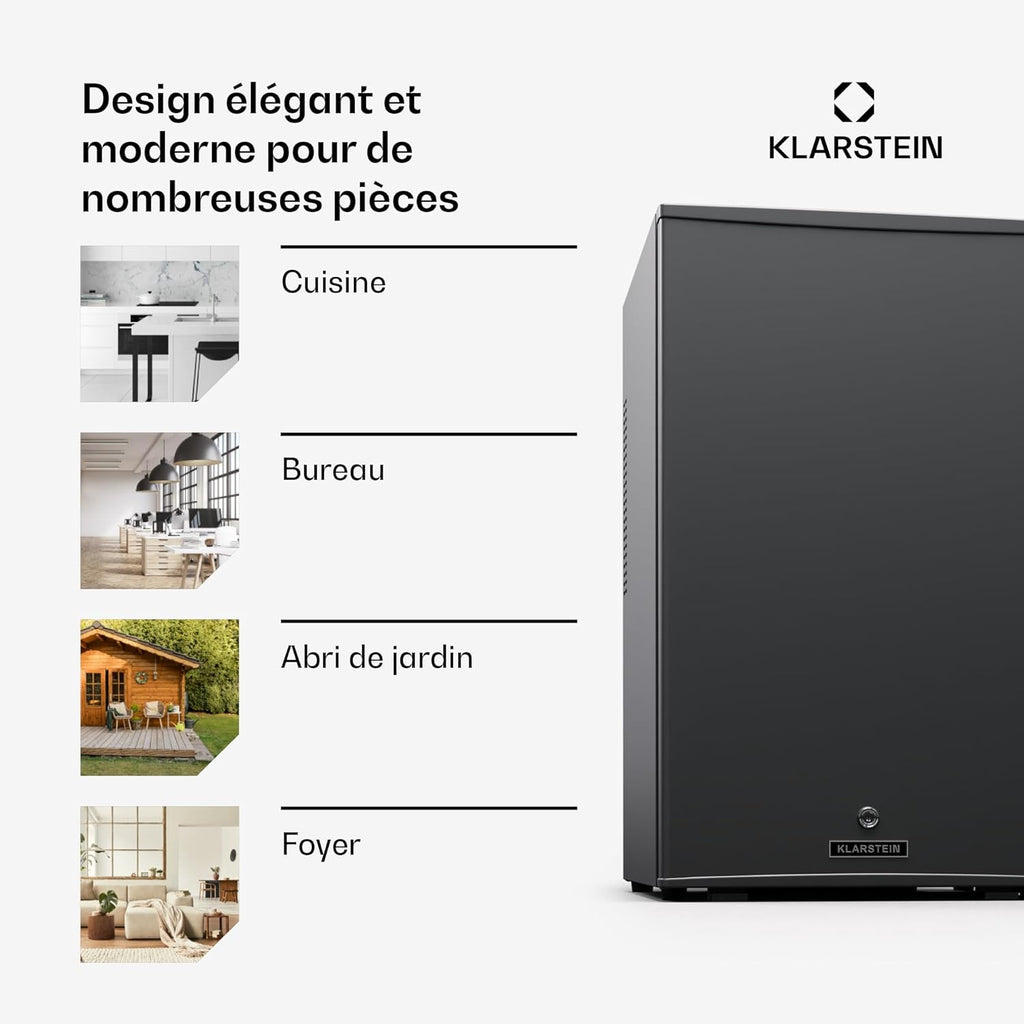 Klarstein Mini réfrigérateur et congélateur intérieur 68 L, réfrigérateur à étagères réglables
