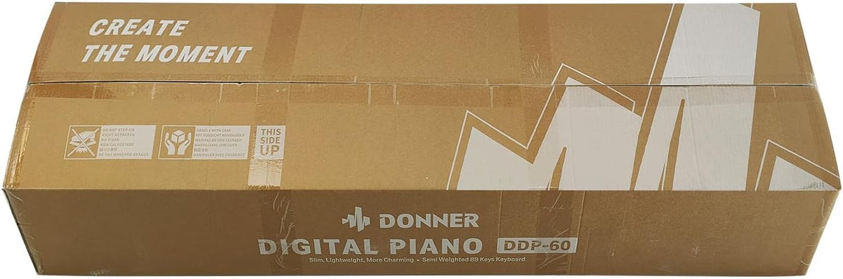 Donner DDP-60 Piano numérique 88 touches : Clavier de grande taille, toucher sensible, 8 réverbérations, enregistrement, 128 voix. Inclut trois pédales, clavier de piano électrique pour