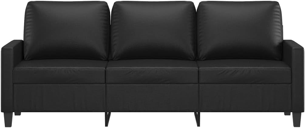 Générique Canapé à 3 Places Noir 180 cm Similicuir,Meubles,Canapés,30.2 kg,Noir,359142