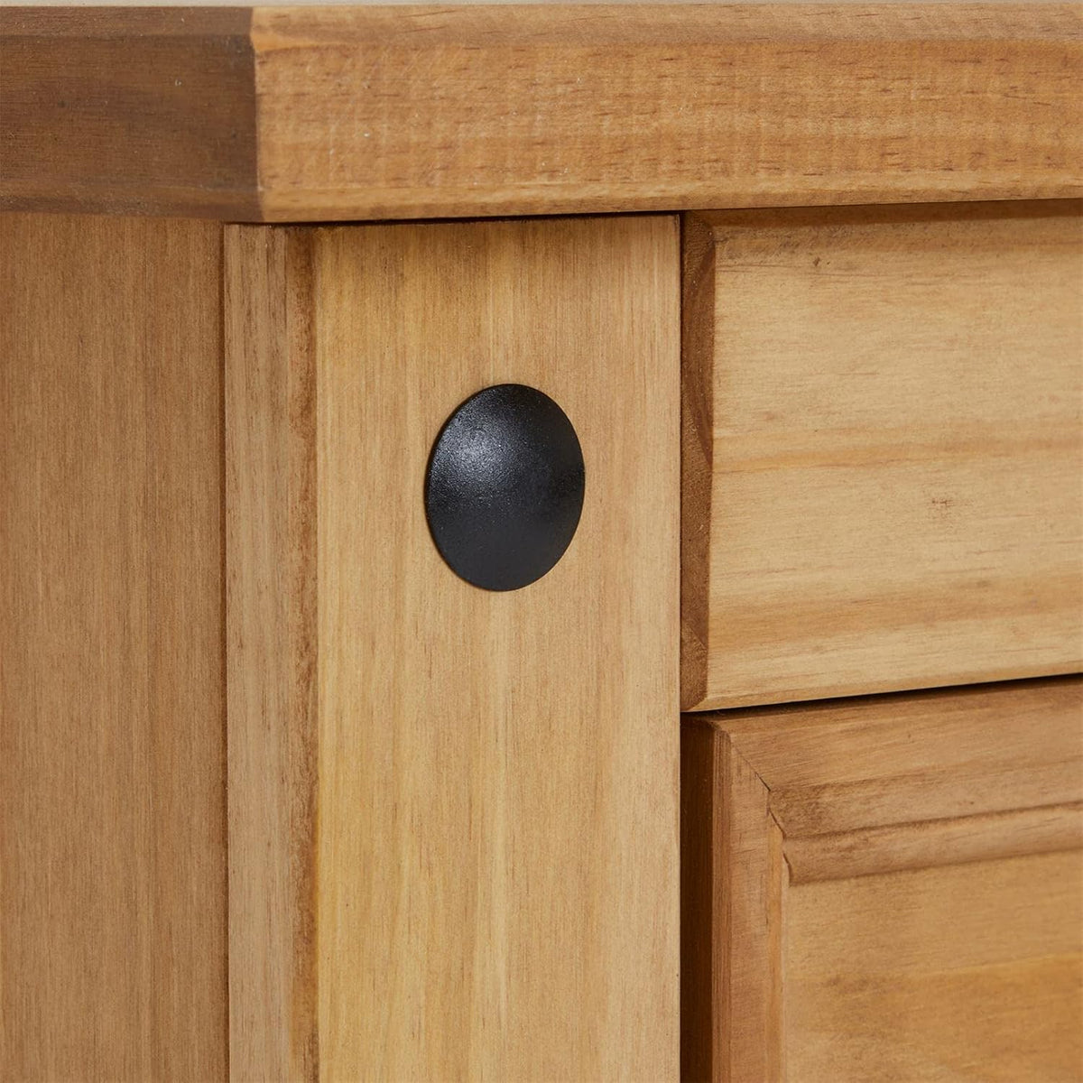 IDIMEX Buffet Salsa Commode bahut vaisselier en Bois Style Mexicain avec 3 Portes battantes et 3 tiroirs, en pin Massif Finition teintée/cirée