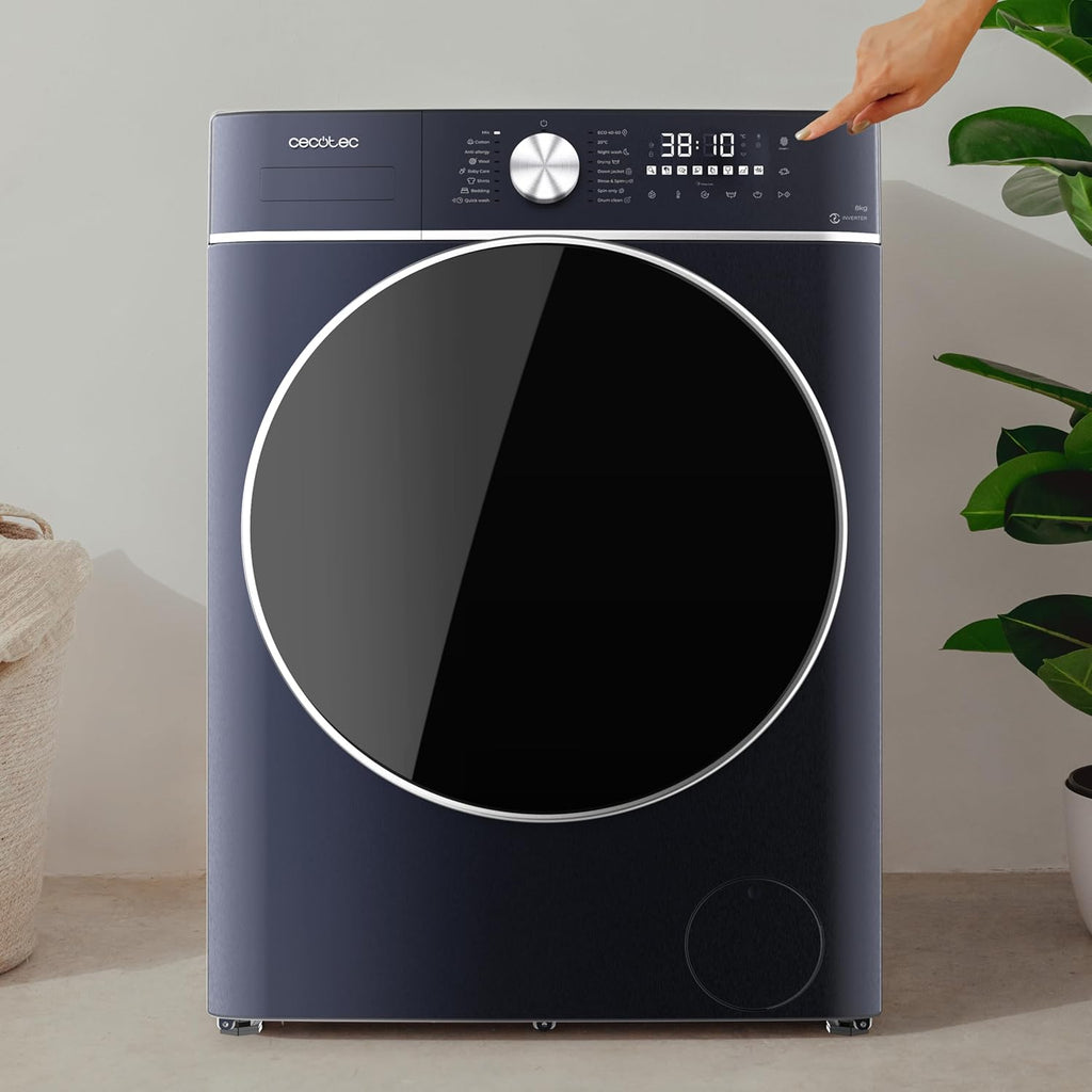 Cecotec Lave-linge Séchant 8-5Kg Chargement Frontal Bolero Wash&Dry 8580 Inverter Ice Blue A 1400RPM, 16 Programmes, Moteur Inverter Plus, SteamMax, OnSmart, Smooth Wash, SpaCare, Joint antibactérien