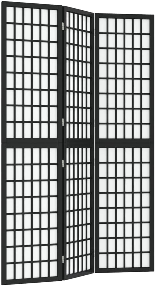 Ecran d'Intimité Paravent Séparateur de Pièces Cloison de Séparation pour Chambre à Coucher Maison Intérieur, 3 Panneaux 120x170 cm Noir