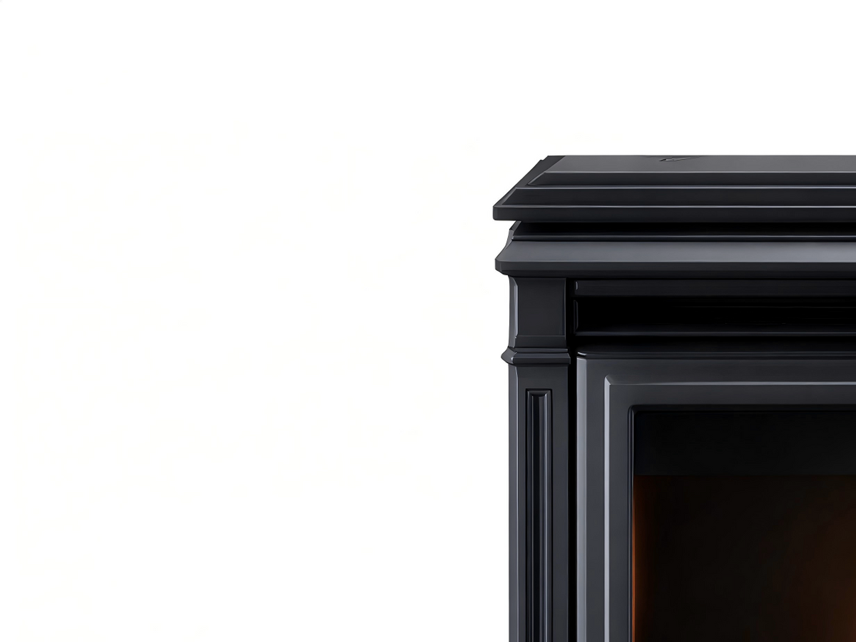 Cheminée à gaz - métal 70x40x82 cm - noir - style classique