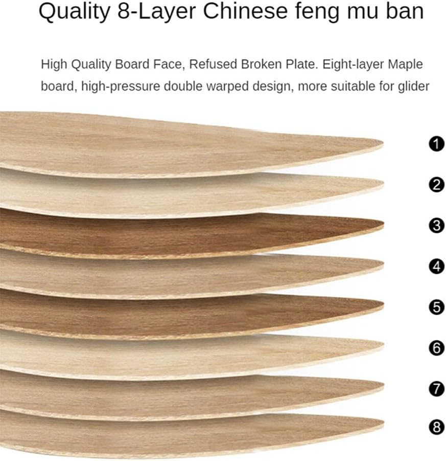SilteD Longboard Planche à roulettes pour débutants, 8 couches en érable concave, pour garçons, adultes, filles et garçons