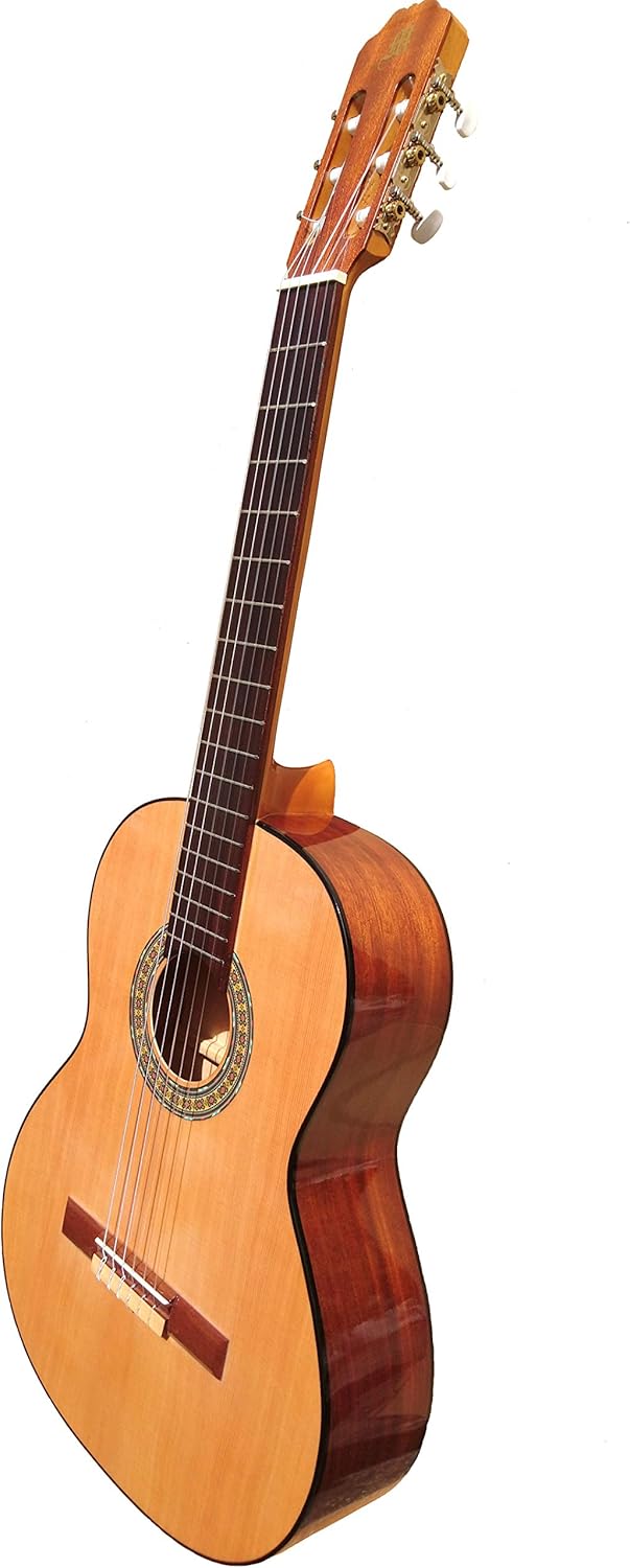 Marce Ana - Guitare Clasica espagnole d'étude Caisse Harmonica de bois de Etimoe, deux profils en noir, touche de cèdre naturel. Taille adulte