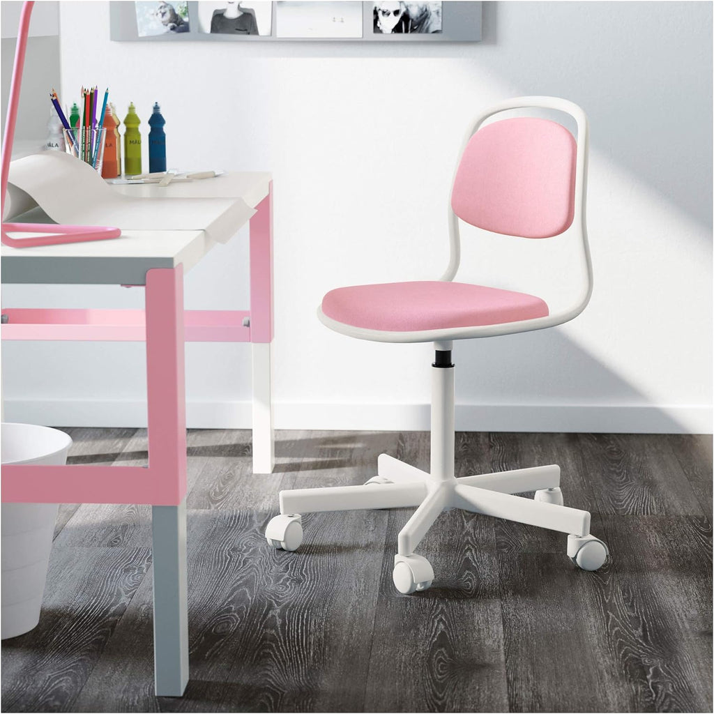 IKEA.. Chaise de Bureau Enfant en polypropylène Blanc Vissle Rose