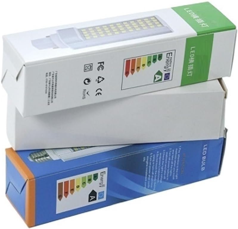 RZL Éclairage, Lot de 20 ampoules LED, AC85V-265V 5W/7W/10W/11W/13W E27/G24, ampoule à culot horizontal(Cold White,G24 13W)