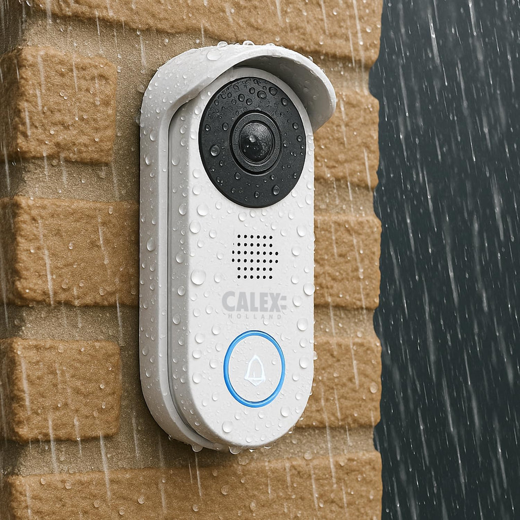 CALEX Smart Security kit de démarrage extérieur, 2 caméra extérieure PTZ 2K + Sonnette vidéo avec Audio bidirectionnel, Full HD