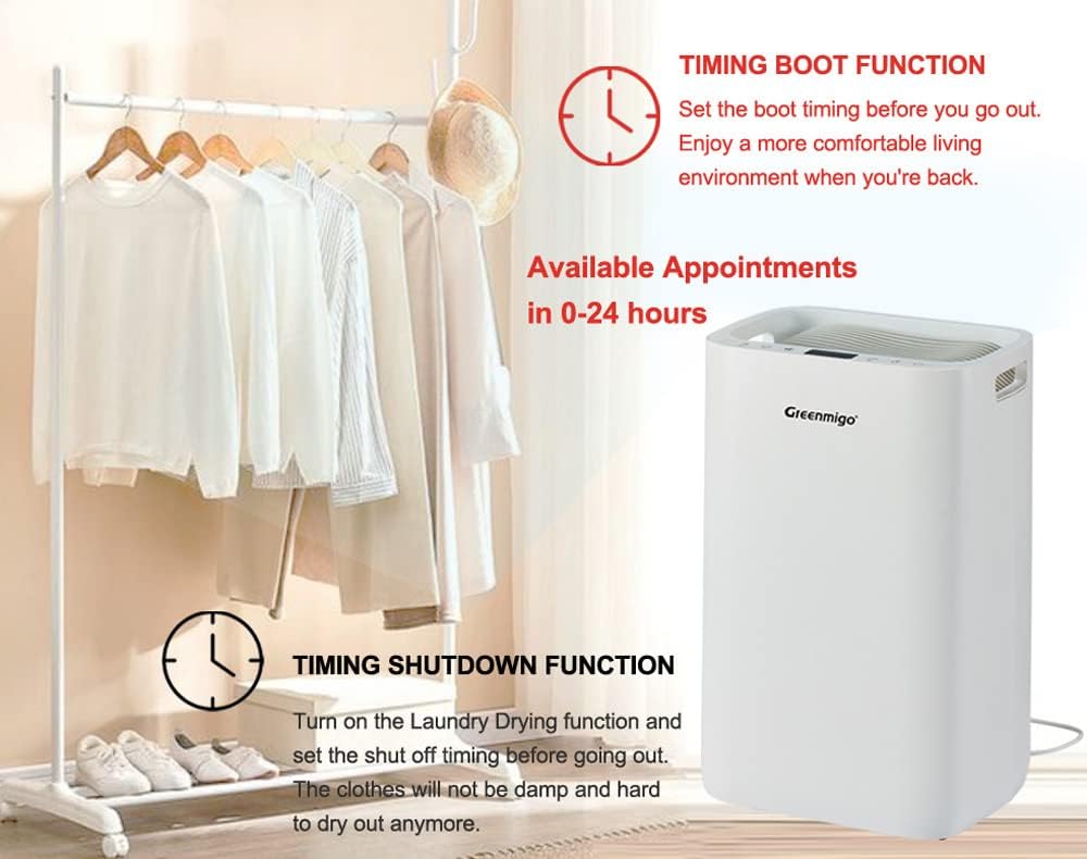Déshumidificateur avec Ioniseur 20L/jour pour pièce jusqu'à 65m²,Filtre HEPA,Sèchage du Linge,Minuterie,Réservoir de 4.5L,Purificateur d'air Silencieux pour Maison,Cuisine,Bureau(ALPHA-Q20)