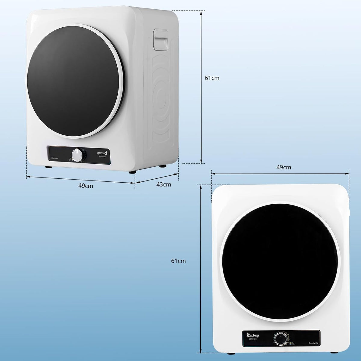 LEADZM sèche-linge pompe a chaleur 1000W 3KG,sèche linge portable pour appartements, maison, dortoir,49 x 43 x 61 cm