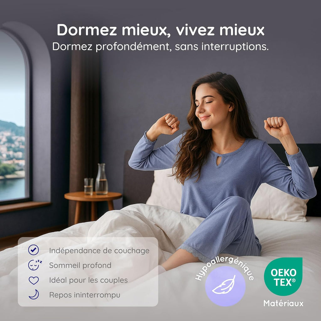 COSMOS - Matelas Feliz 180x200-30 cm Très Épais - Accueil Mousse mémoire de Forme + Blue Latex - Soutien Ferme - Réversible Face été/Hiver - Soutien 7 Zones - Sommeil Isolé - Fabriqué en Europe