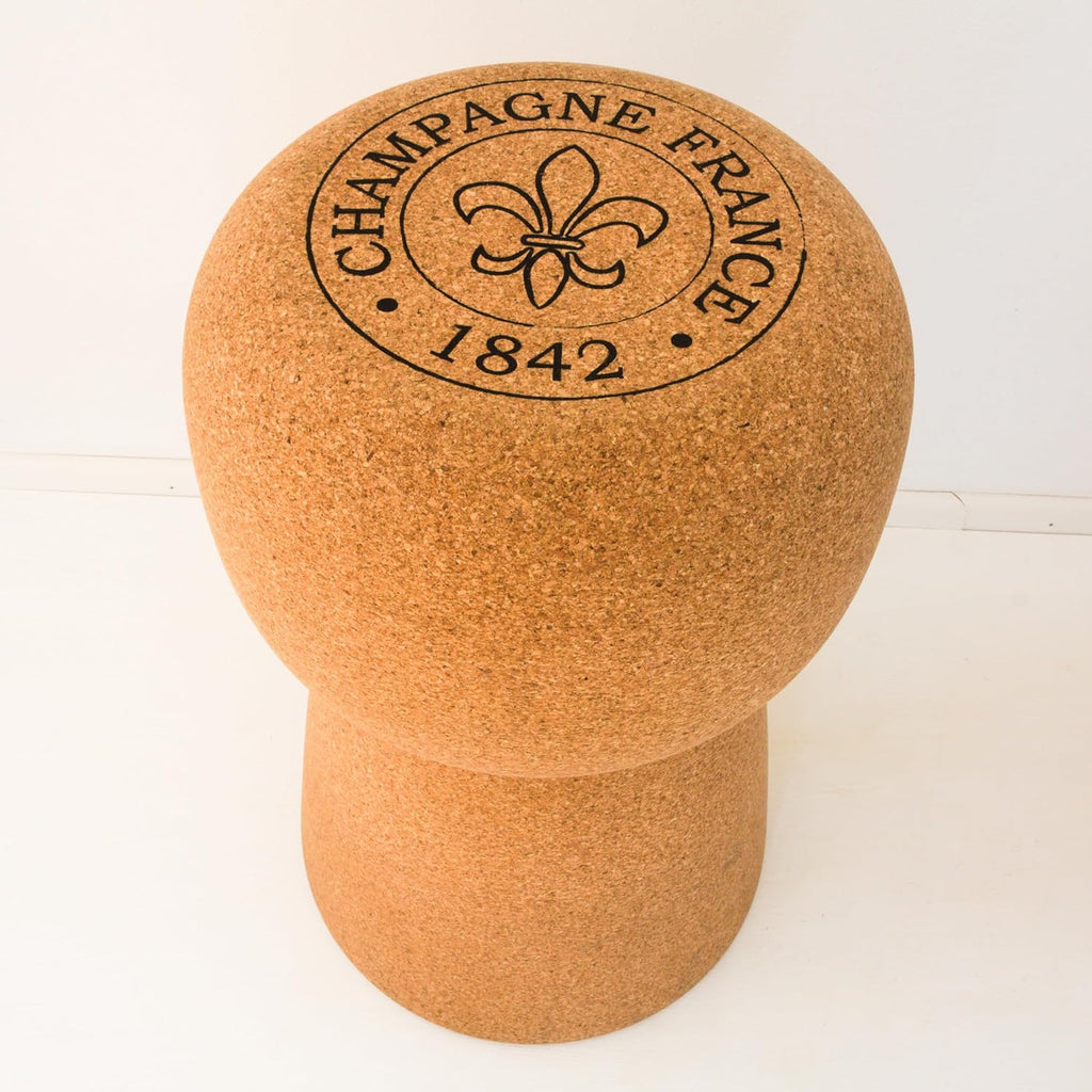 Tabouret en liège en forme de liège de champagne - Tabouret élégant et confortable pour salon et bar - Idéal comme meuble décoratif, cadeau ou comme accent unique pour votre intérieur