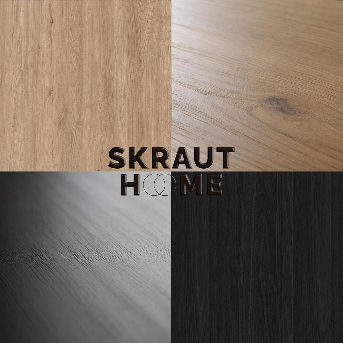 Skraut Home | Meuble TV | Banc Télé | Grand Espace de Rangement | 200x45x35cm | pour Les TV jusqu'à 80" | Cheminée électrique | Suspendu, Mural | Style Moderne | Chêne et Noir