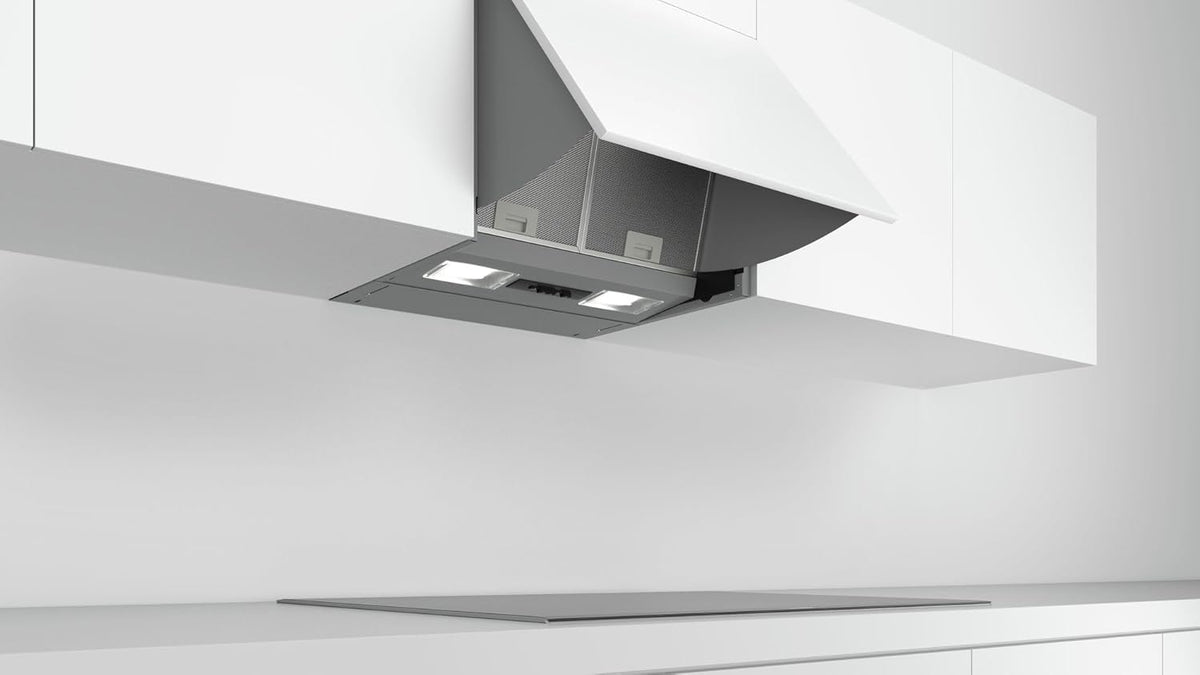 Bosch DEM66AC00 - Hotte escamotable - Série 2 - 3 vitesses d'aspiration - Eclairage LED - 60 cm - 256 W - argent