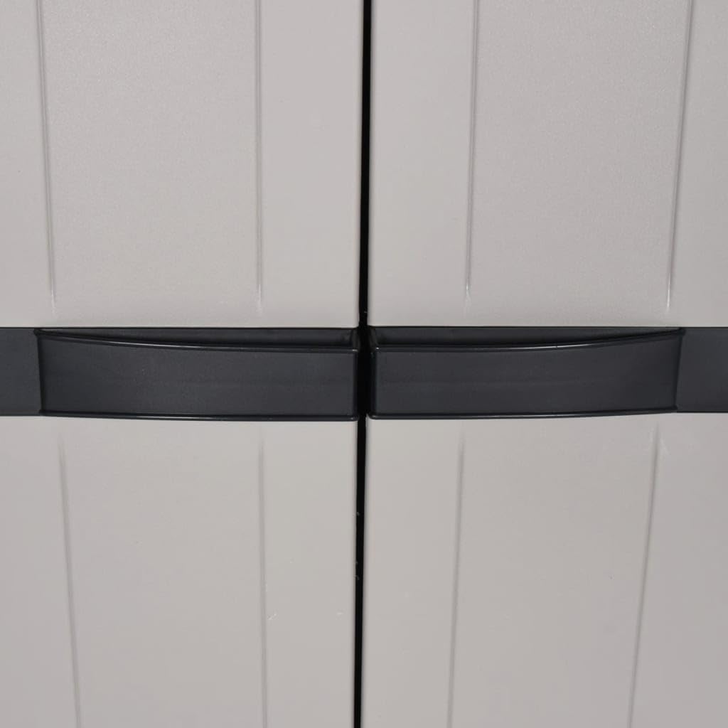 ShGaxin Armoire de rangement extérieure en polypropylène gris et noir 65 x 37 x 165 cm, armoire extérieure de jardin, meubles de jardin extérieur - 364201