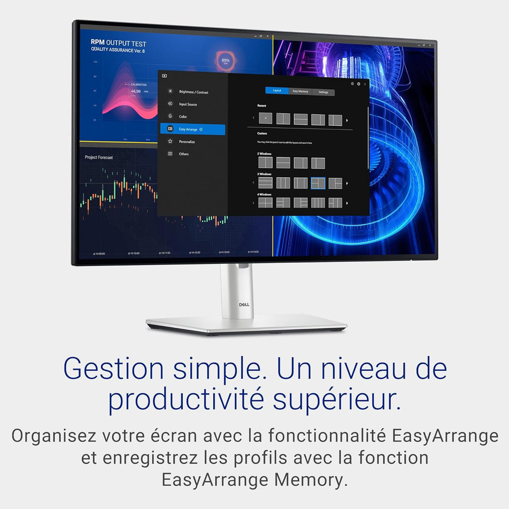 U2424H UltraSharp 24" Full HD (1920x1080) Écran PC, 120Hz, IPS, 5ms, 100% sRGB, 2X USB-C, 2X DisplayPort, HDMI, 3X USB, Garantie 3 Ans, Argent
